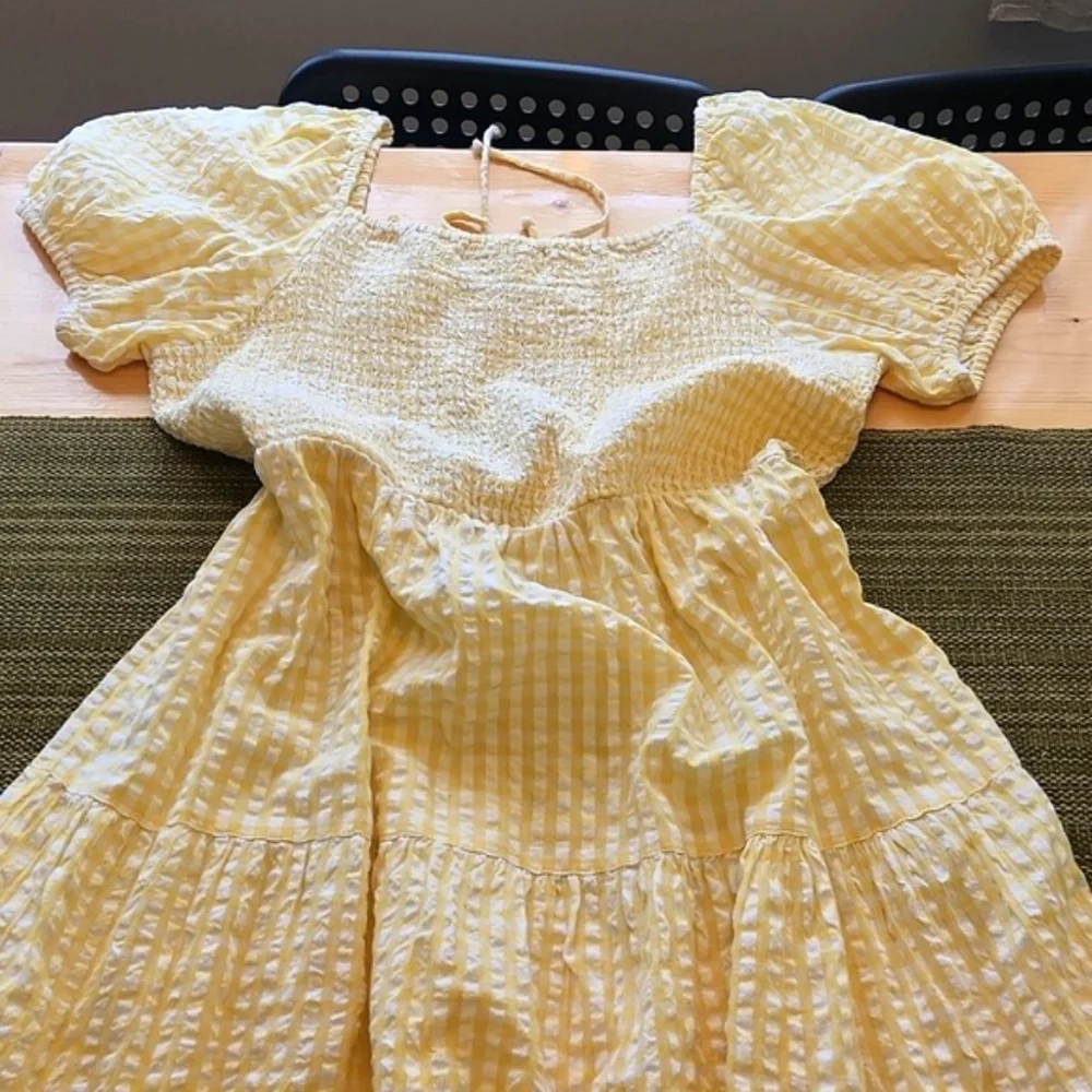 And Now This Dress Milkmaid Cotton Lace-up-Back Puffed Sleeves Tiered Gingham 1X - Picture 14 of 15